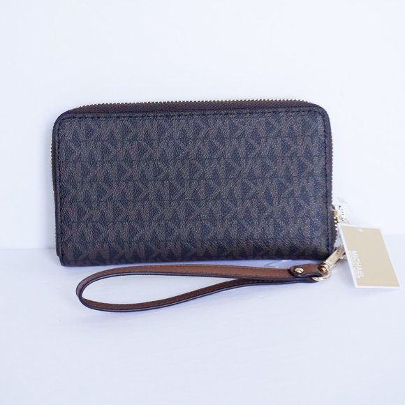 Michael Kors JST Phone Case Wristlet MK Brown Stud - Picture 2 of 10